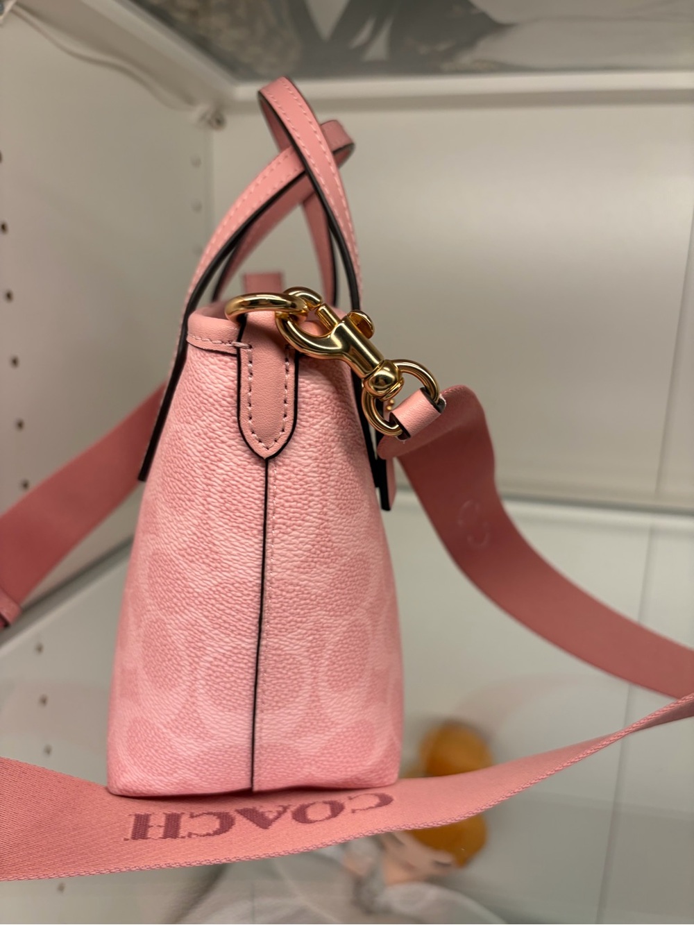 Coach Mini City Tote in Powder Pink w/Crossbody Strap - Picture 7 of 16